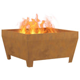 Fire Pit Brown 80 x 80 x 43 cm Weathering Steel 858945