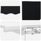 Retractable Awning Black 450 x 300 cm Polyester and Aluminium 3330955