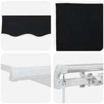 Awning Retractable Manual Black 4.5 x 3.5 m Polyester and metal 3331121