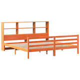Bookcase Bed without Mattress Wax Brown 180x200 cm Super King Solid Wood 3321920
