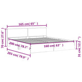 Bed Frame without Mattress White 160x200 cm 3207469