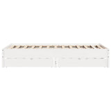Bed Frame without Mattress White 135x190 cm Double Solid Wood Pine 3301726