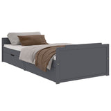 Bed Frame without Mattress Dark Grey Solid Wood Pine 90x200 cm 322163