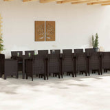 Garden Dining Set with Cushions with Cushion 17 pcs Brown PP 3378660