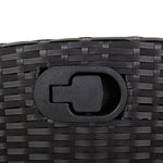 9 Piece Garden Dining Set with Cushions Black Poly Rattan 3212505