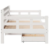 Daybed with Drawers without Mattress White 90x200 cm Solid Wood 3302139