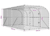 Against Wall Chicken Coop Silver 400 x 200 x 215 cm 3434731