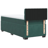 Box Spring Bed with Mattress Dark Green 100x200 cm Velvet 3286243