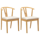 Dining Chair 2 pcs Natural and Light Solid Rubber Wood 42020404