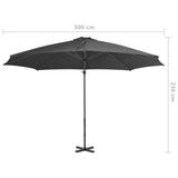 Cantilever Garden Parasol Anthracite Polyester, Aluminium Large 44622
