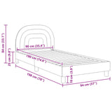 Children's Bed Frame with Headboard Cream 90 x 190 cm Velvet 42011010