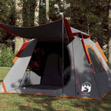 Camping Tent Dome 4-Person Grey and Orange Quick Release 4004145