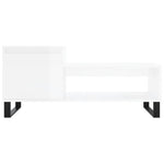 ZNTS Coffee Table High Gloss White 100x50x45 cm Engineered Wood 830838