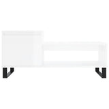 ZNTS Coffee Table High Gloss White 100x50x45 cm Engineered Wood 830838