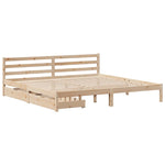 ZNTS Bed Frame without Mattress 180x200 cm Super King Solid Wood Pine 3301546