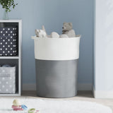 Storage Basket Grey and White 49x65 cm Cotton 358494