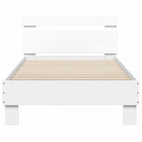 Bed Frame without Mattress with Headboard White 75x190 cm Small Single 838568