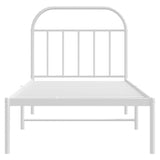 Metal Bed Frame without Mattress with Headboard White 90x190cm 353676