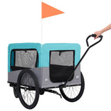 2-in-1 Pet Bike Trailer & Jogging Stroller Blue and Grey 92441