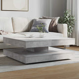 Coffee Table 360-Degree Rotatable Concrete Grey 90x90x34.5 cm 3321354