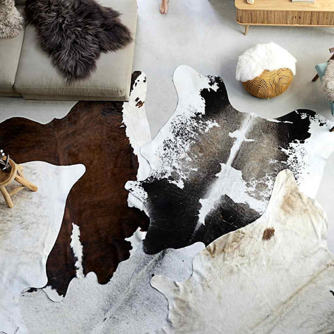 Real Cow Hide Rug Black and White 150x170 cm 284343