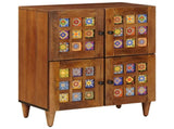 Sideboard with Storage Walnut 60 x 33 x 75 cm Solid Mango Wood 4018250