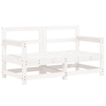 6 Piece Garden Lounge Set White Solid Wood Pine 3186460