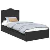 Storage Bed with Drawer Black 70 x 190 cm Engineered Wood 3413556