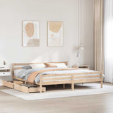 Bed Frame without Mattress 200x200 cm Solid Wood Pine 3301618