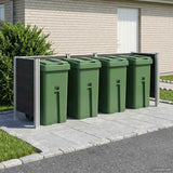 Garbage Bin Fence Grey 315 x 85 x 115 cm Aluminium and WPC 3429269