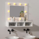 Mirror Cabinet with LED High Gloss White 60x31.5x62 cm 808888