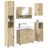 Bathroom Furniture Set with Drawer with Shelf 5 pcs Sonoma Oak 3393065