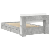 Bed Frame with Storage with Drawer Concrete Grey 75 x 190 cm 3433527