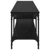 TV Cabinet Black Oak 201 x 35 x 45 cm Engineered Wood and Iron 881309