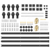 Sliding Door Hardware Kit 400 cm Steel Black 3295802