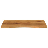 ZNTS Desk Top with Curve 80x60x2.5 cm Solid Wood Rough Mango 370214