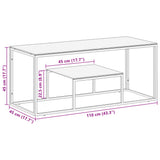 Coffee Table Silver Stainless Steel and Tempered Glass 350017