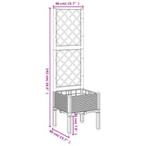 Garden Planter with Trellis Black 40x40x142 cm PP 367918
