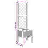 ZNTS Garden Planter with Trellis Light Grey 40x40x142 cm PP 367917