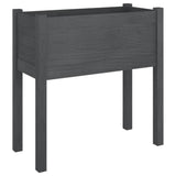 Garden Planter Grey 70x31x70 cm Solid Pinewood 810823
