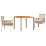 Garden Dining Set 3 pcs Beige Poly rattan 3334917
