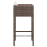 Bar Stool Set of 2 Brown Poly rattan, powder-coated steel 316672