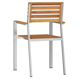 Garden Chair 4 pcs Solid Acacia Wood and Stainless Steel 42006198