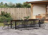 Garden Dining Set 9 pcs Black Powder-Coated Steel 3379176