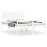 Senior Bed without Mattress White 160x200 cm Solid Wood 3195557