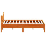 Bed Frame without Mattress Wax Brown 160x200 cm Solid Wood Pine 3216365