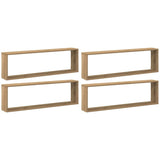 Wall Cube Shelves 4 pcs Artisan Oak 100x15x30 cm Engineered Wood 856585