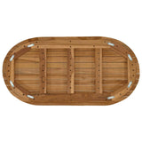 Table Top 80 x 40 x 3.5 cm Oval Solid Teak Wood Natural 42033160
