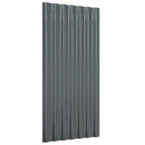 Roof Panels 36 pcs Galvanised Steel Anthracite 80x36 cm 319141