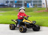 12V Ride-On Quad Bike w/ Music, Horn, for Ages 3 Years - Yellow T3398P348328